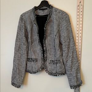 White House Black Market Monochrome Tweed Blazer